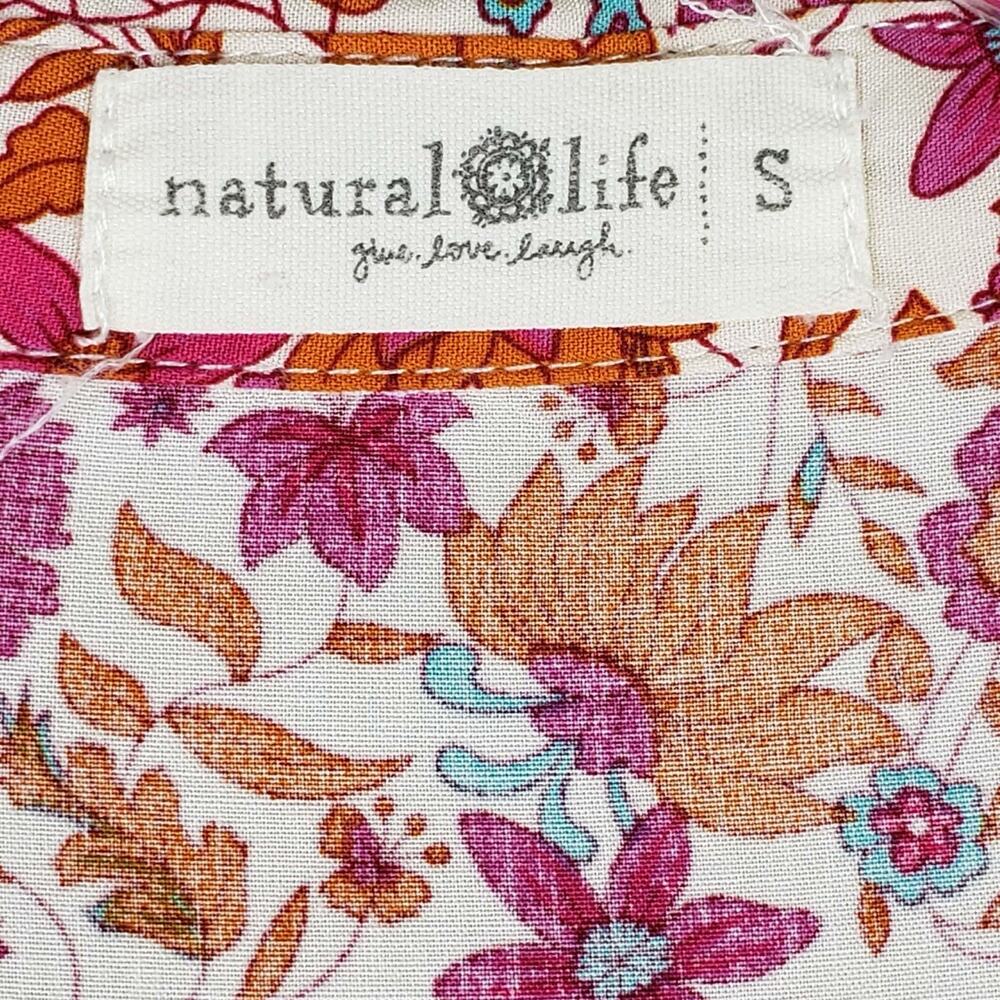 Natural Life Becca Short Dress Red Pink Floral Border Women’s Size Large L - Picture 10 of 12
